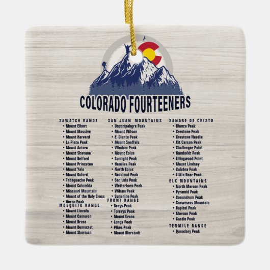 Colorado 14ers Fourteeners Bergsteigen Keramikornament (Vorderseite)