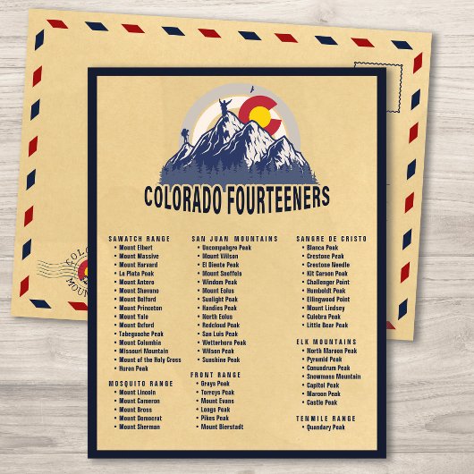 Colorado 14ers Fourteeners Bergsteigen Postkarte