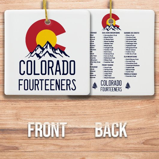 Colorado 14ers Fourteeners Mountain Souvenirs Keramikornament