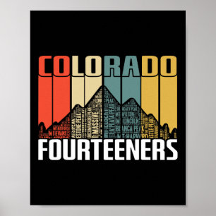 Colorado 14ers Wandern Fourteeners Retro Vintage T Poster