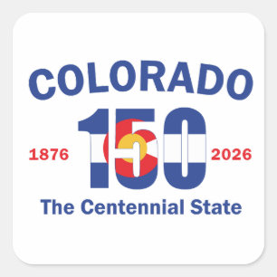 Colorado 150 der Centennial-Staat Quadratischer Aufkleber
