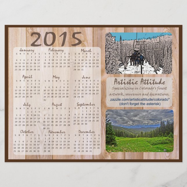 Colorado 2015 Jahreszazzle Promo-Kalender (Vorderseite)