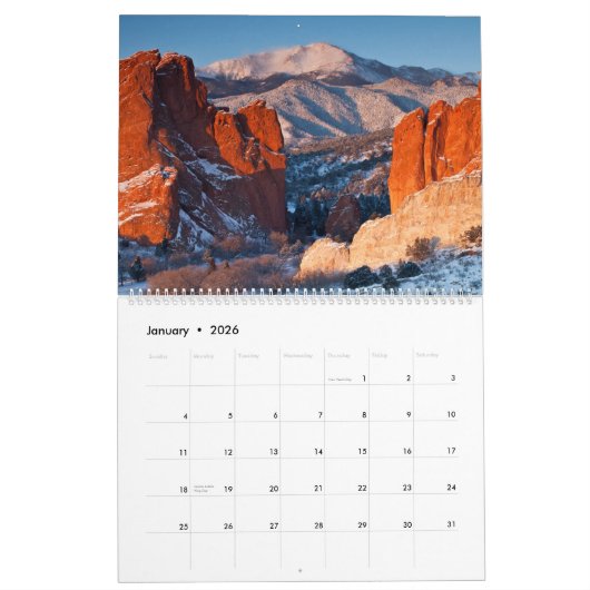 Colorado 2015 landschaftlicher Kalender (Jan 2026)