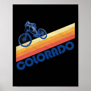 Colorado 70er Retro Style Mountainbike fahren Vint Poster