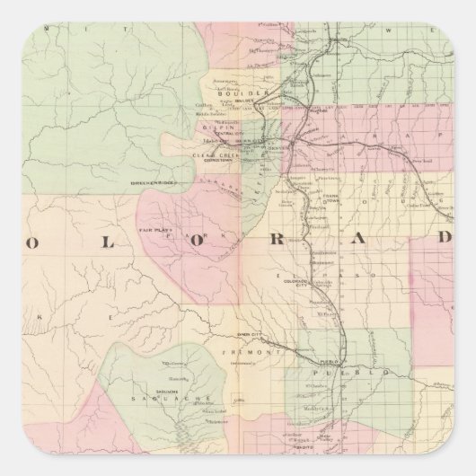 Colorado 9 quadratischer aufkleber (Vorderseite)