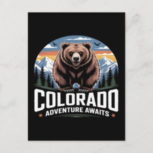 Colorado-Abenteuer erwartet Grizzly Mountain Natur Feiertagspostkarte