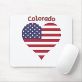 Colorado American Flag Herz Mousepad (Mit Mouse)