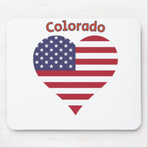 Colorado American Flag Herz Mousepad