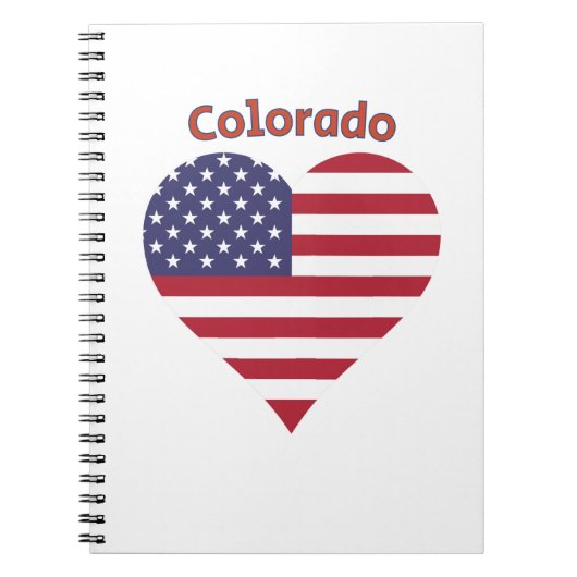 Colorado American Flag Herz Notizblock (Vorderseite)