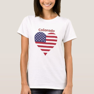 Colorado American Flag Herz T-Shirt