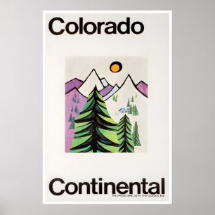 Colorado Art Continental Reiseplakat Ski Druck Poster