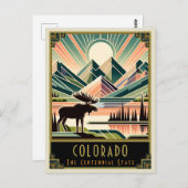 Colorado | Art Deco Postkarte (Vorne/Hinten)