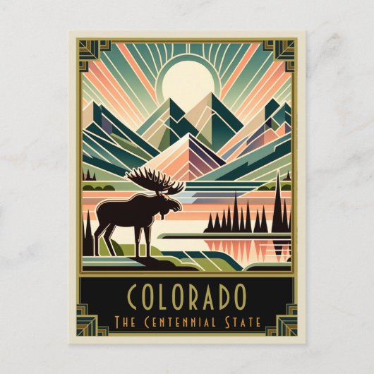Colorado | Art Deco Postkarte (Vorderseite)