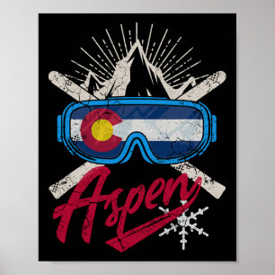 Colorado Aspen Skifahren Männer Frauen Kinder Jung Poster