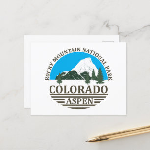 Colorado Aspen Skigebiet Blau Himmel Feiertagspostkarte