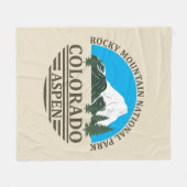 Colorado Aspen Skigebiet Blau Himmel Fleecedecke (Vorderseite (Horizontal))