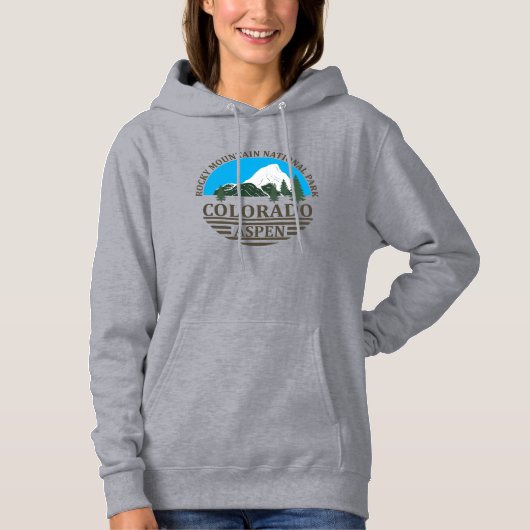 Colorado Aspen Skigebiet Blau Himmel Hoodie (Vorderseite)