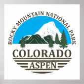 Colorado Aspen Skigebiet Blau Himmel Poster (Vorne)