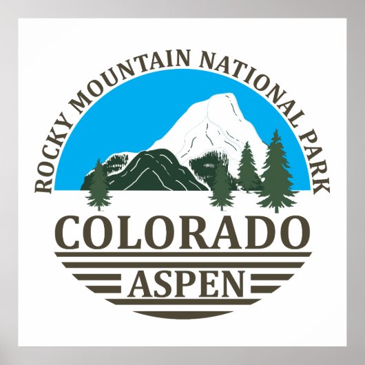 Colorado Aspen Skigebiet Blau Himmel Poster (Vorne)