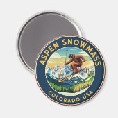Colorado Aspen Snowmasseschilder Skifahren Magnet (Vorderseite/Rückseite)