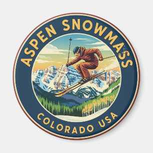Colorado Aspen Snowmasseschilder Skifahren Magnet