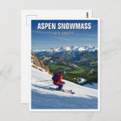 Colorado Aspen Snowmasseschilder Skifahren Postkarte (Vorne/Hinten)