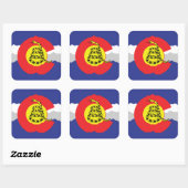 Colorado-Aufkleber Quadratischer Aufkleber (Blatt)