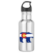 Colorado-Bärenflagge Edelstahlflasche (Vorderseite)