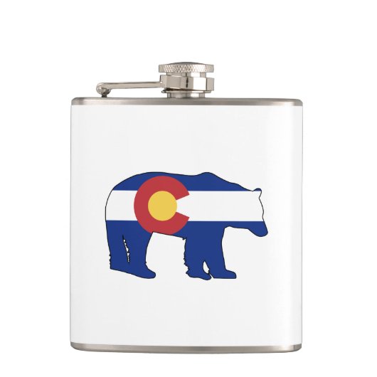 Colorado-Bärenflagge Flachmann (Vorderseite)