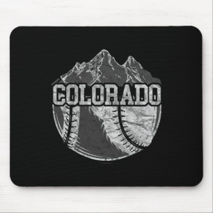 Colorado Baseball Fan T-Shirt Vintag Rocky Mountai Mousepad