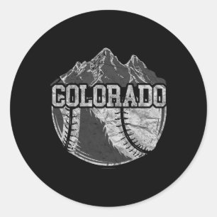 Colorado Baseball Fan T-Shirt Vintag Rocky Mountai Runder Aufkleber