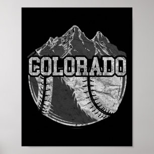 Colorado Baseball-Fan-T-Shirt Vintage Rocky Mounta Poster