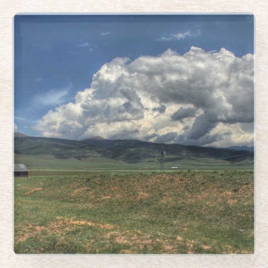 Colorado-Bauernhof Glasuntersetzer (Vorderseite)