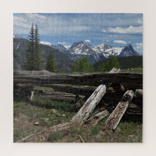 Colorado-Berg mit Rustikal-Logs-Puzzle Puzzle