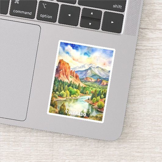 Colorado Berge Aquarellbilder Aufkleber (Detail)