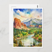 Colorado Berge Aquarellbilder Postkarte (Vorne/Hinten)