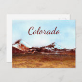 Colorado-Berge in Farbe Postkarte (Vorne/Hinten)