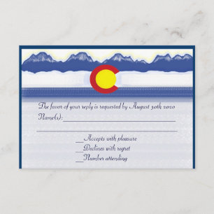 Colorado Bergflagge angepasste Hochzeitskarten RSVP Karte