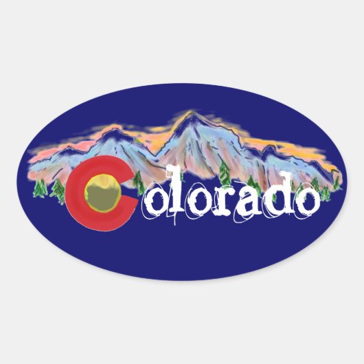 Colorado-Bergsticker Ovaler Aufkleber (Vorderseite)