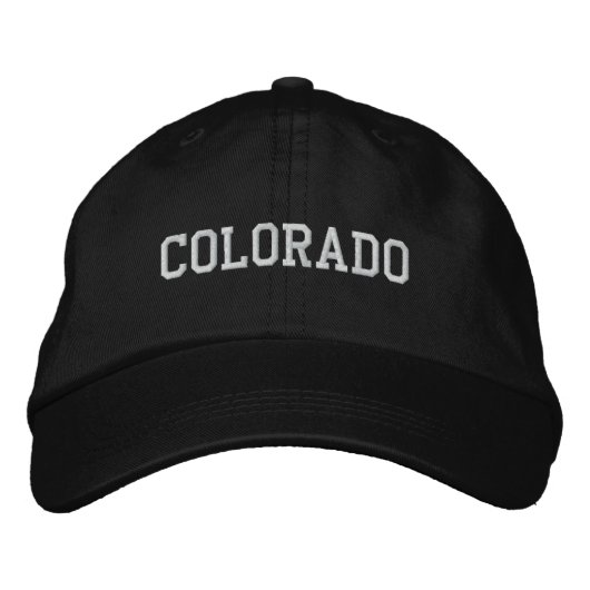 Colorado bestickte, anpassbare Cap Black Bestickte Kappe (Vorderseite)