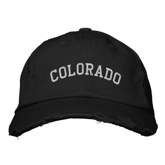Colorado bestickte bekleidete Hartkappe Schwarz Kappe (Vorderseite)