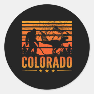 Colorado Bigfoot Berg Dinosaur Bigfoot Camping Runder Aufkleber