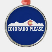 Colorado Bitte Silbernes Ornament (Vorne)