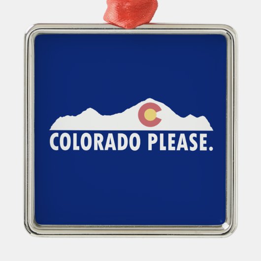 Colorado Bitte Silbernes Ornament (Vorne)