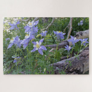 Colorado Blue Columbine Blume und Logs Puzzle
