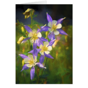Colorado Blue Columbine Painting - Original Art