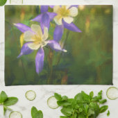 Colorado Blue Columbine Painting - Original Art Geschirrtuch (Gefaltet)