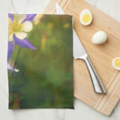 Colorado Blue Columbine Painting - Original Art Geschirrtuch (Viertel Falte)