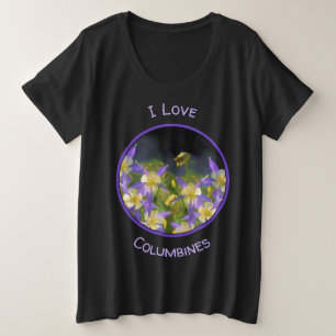 Colorado Blue Columbine Painting - Original Art Große Größe T-Shirt