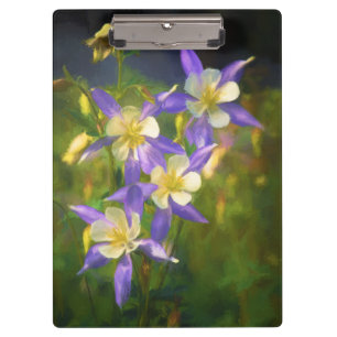 Colorado Blue Columbine Painting - Original Art Klemmbrett